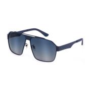 Blauwe Metalen Zonnebril met Degraded Lens Police , Blue , Heren