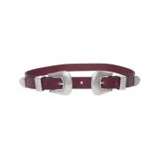 Sasha Riem bordeaux dubbele gesp leer Pepe Jeans , Red , Dames