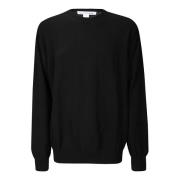 Geribbelde Crew-Neck Sweater Comme des Garçons , Black , Heren