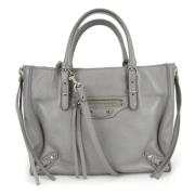 Pre-owned Leather handbags Balenciaga Vintage , Gray , Dames