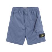 Comfort Fit Cargo Bermuda Shorts Stone Island , Blue , Heren