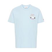 Blauw Bedrukt Ronde Hals Katoenen T-shirt MC2 Saint Barth , Blue , Her...