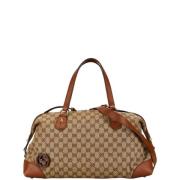 Pre-owned Canvas handbags Gucci Vintage , Beige , Dames