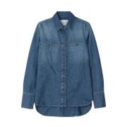 Denim overhemd met grote zakken Closed , Blue , Dames