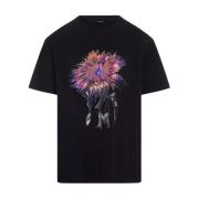 Zwart Orchid Anemone Print T-shirt Mugler , Black , Dames