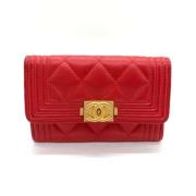 Pre-owned Leather wallets Chanel Vintage , Red , Dames