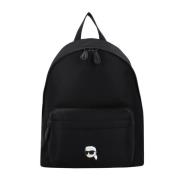 Ikonik Nylon Rugzak Karl Lagerfeld , Black , Dames