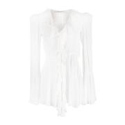 Witte V-hals Ruche Detail Shirt Philosophy di Lorenzo Serafini , White...