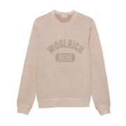 Katoenen trui met voorlogo print Woolrich , Pink , Heren