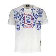 Wit Katoenen T-Shirt met Print Plein Sport , White , Heren