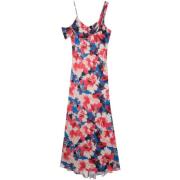 Bloemig Asymmetrisch Maxi Jurk Patrizia Pepe , Pink , Dames