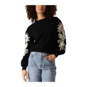 Zwarte Gebreide Pullover Sweater Object , Black , Dames