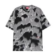 Zwart Katoenen Jersey Tie-Dye T-shirts Diesel , Black , Heren