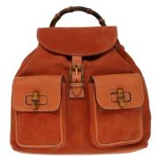 Pre-owned Suede backpacks Gucci Vintage , Orange , Dames