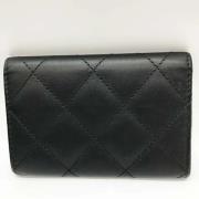 Pre-owned Leather wallets Chanel Vintage , Black , Dames