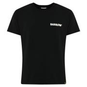 Zwarte katoenen T-shirt met logoprint Barrow , Black , Heren