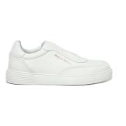 Witte leren sneakers met logo Giuliano Galiano , White , Heren