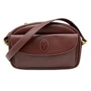 Pre-owned Leather shoulder-bags Cartier Vintage , Red , Dames