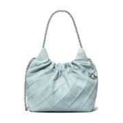 Babyblauw Leren Trekkoord Schoudertas Tory Burch , Blue , Dames