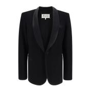 Zwarte Wollen Blazer Elegant Stijlvolle Vrouwen Maison Margiela , Blac...