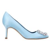 Fabric heels Manolo Blahnik , Blue , Dames