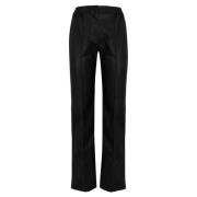 Zwarte Leren Broek Twinset , Black , Dames