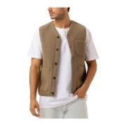 Groen Wol Gilet voor Mannen Anerkjendt , Brown , Heren