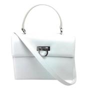 Pre-owned Leather handbags Salvatore Ferragamo Pre-owned , White , Dam...