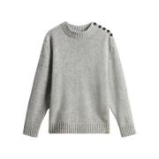 Alpaca Blend Schouderknooptrui Woolrich , Gray , Dames