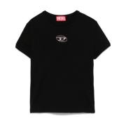 Zwart T-shirt met Oval D-logo Diesel , Black , Dames