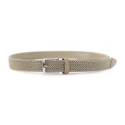 Beige Leren Riem voor Mannen Kiton , Beige , Heren