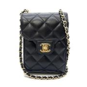 Pre-owned Leather chanel-bags Chanel Vintage , Black , Dames