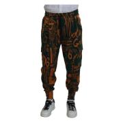 Luxe Multicolor Zijdeblend Jogger Cargo Dolce & Gabbana , Multicolor ,...