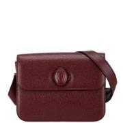 Pre-owned Leather shoulder-bags Cartier Vintage , Red , Dames