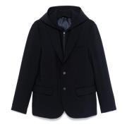 Afneembare Hooded Jas met Ritssluiting Emporio Armani , Blue , Heren