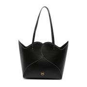 Grainy Heart Tote Schoudertas Pinko , Black , Dames