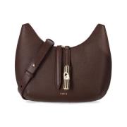 Chocoladebruine Crossbody Tas met Cilinderlogo Furla , Brown , Dames