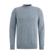 Mock Neck Katoenmix Pullover Cast Iron , Gray , Heren