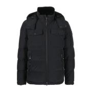 Zwarte Suede Hybride Full Zip Jas Paul & Shark , Black , Heren