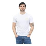 Witte V-Embleem Logo T-shirt Versace Jeans Couture , White , Heren