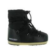 Laag Nylon Icon Laag Glitter Schoenen Moon Boot , Black , Heren