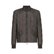 Grijze Gewatteerde Bomberjack Dolce & Gabbana , Gray , Heren