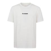 Klassiek Wit Katoenen T-shirt Jil Sander , White , Heren