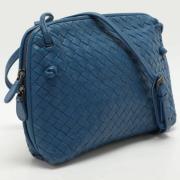 Pre-owned Leather shoulder-bags Bottega Veneta Vintage , Blue , Dames