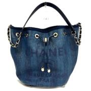 Pre-owned Leather chanel-bags Chanel Vintage , Blue , Dames