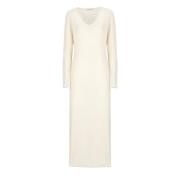 Ivoor Kasjmier Jurk met Lurex Details Antonelli Firenze , Beige , Dame...