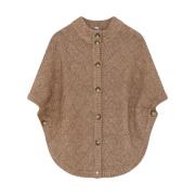 Gebreide Poncho Tekla Gustav , Brown , Dames