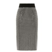 Kristalversierde knielange rok Dolce & Gabbana , Gray , Dames