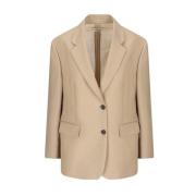 Beige Blazer Chic Style Prada , Beige , Dames