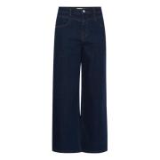 Flared Raw Denim Jeans b.young , Blue , Dames